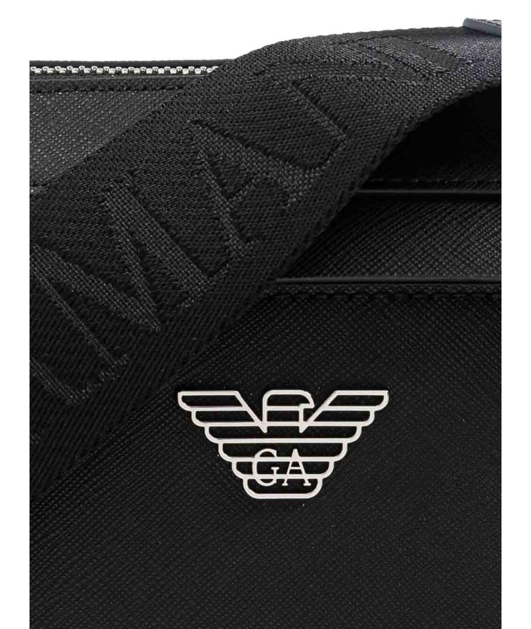EMPORIO ARMANI Черная сумка на плечо из искусственной кожи, фото 2