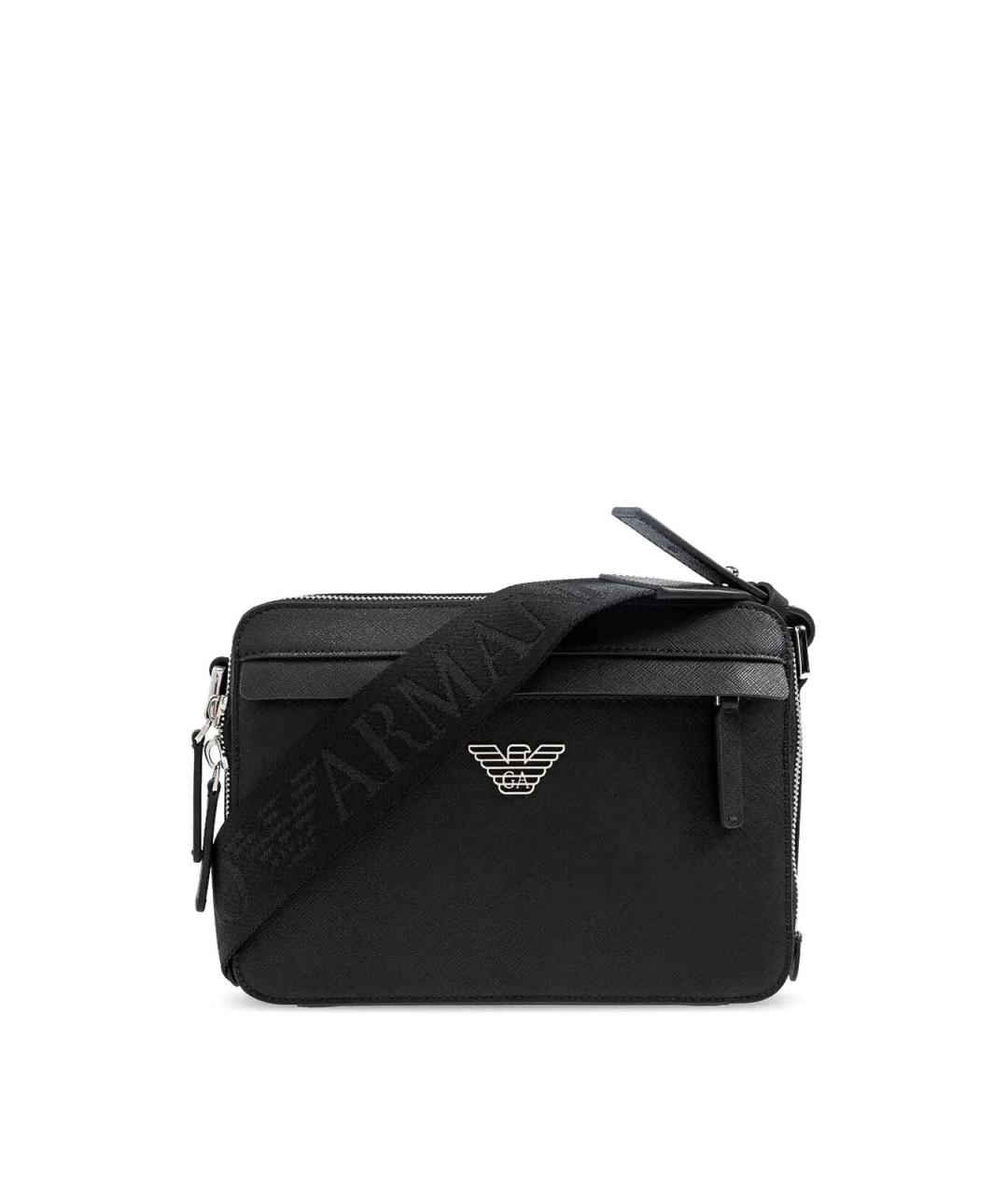 EMPORIO ARMANI Черная сумка на плечо из искусственной кожи, фото 1