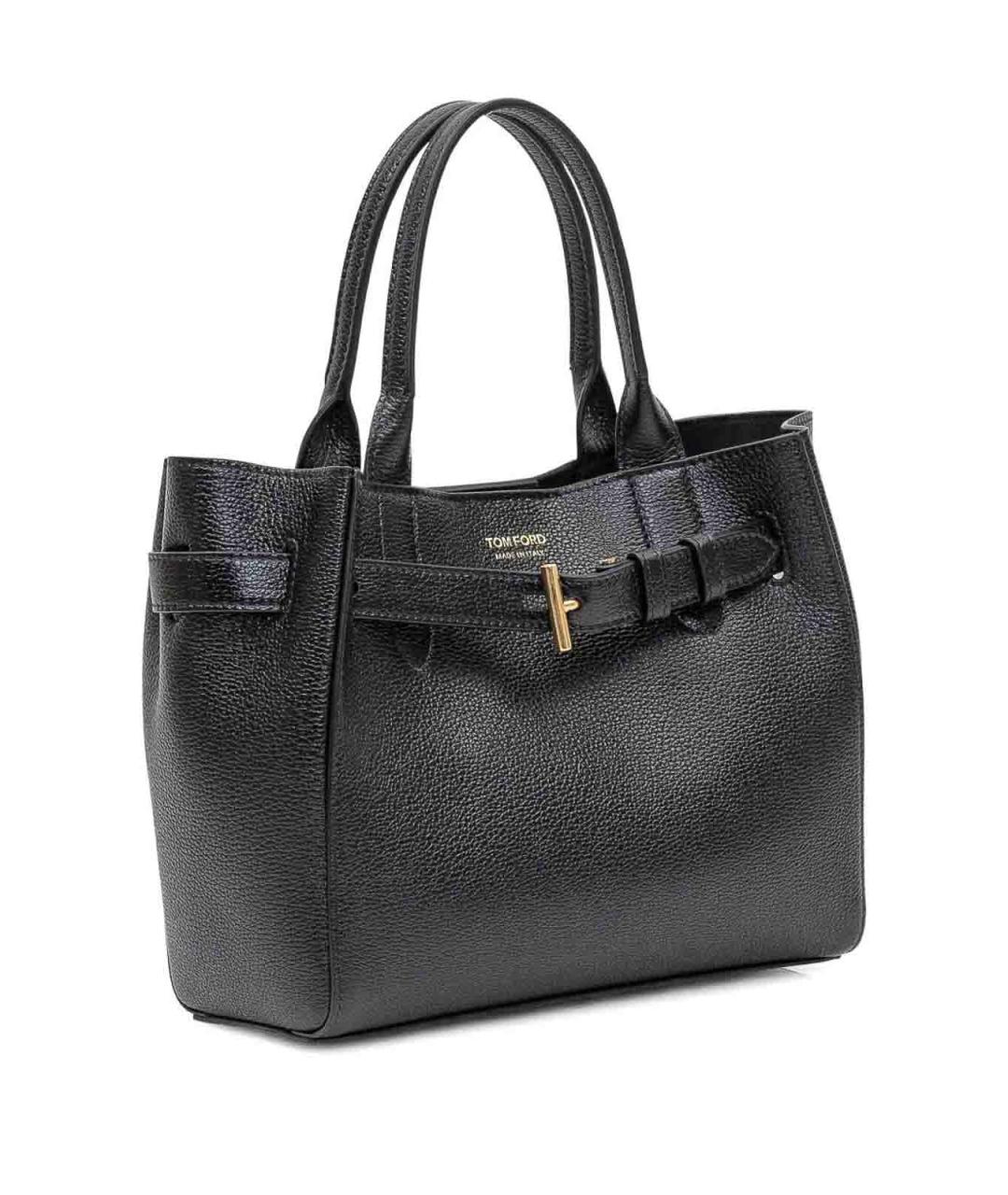 TOM FORD Черная кожаная сумка тоут, фото 3