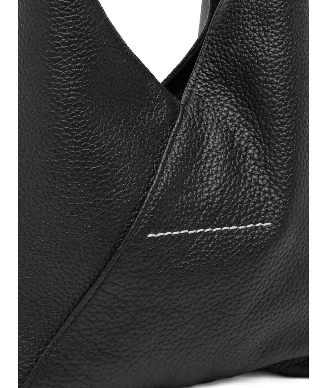 MM6 MAISON MARGIELA Черная кожаная сумка через плечо, фото 5