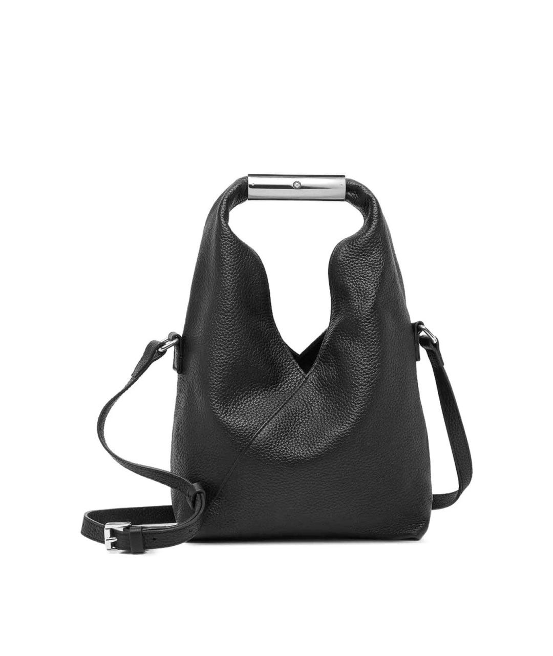 MM6 MAISON MARGIELA Черная кожаная сумка через плечо, фото 1