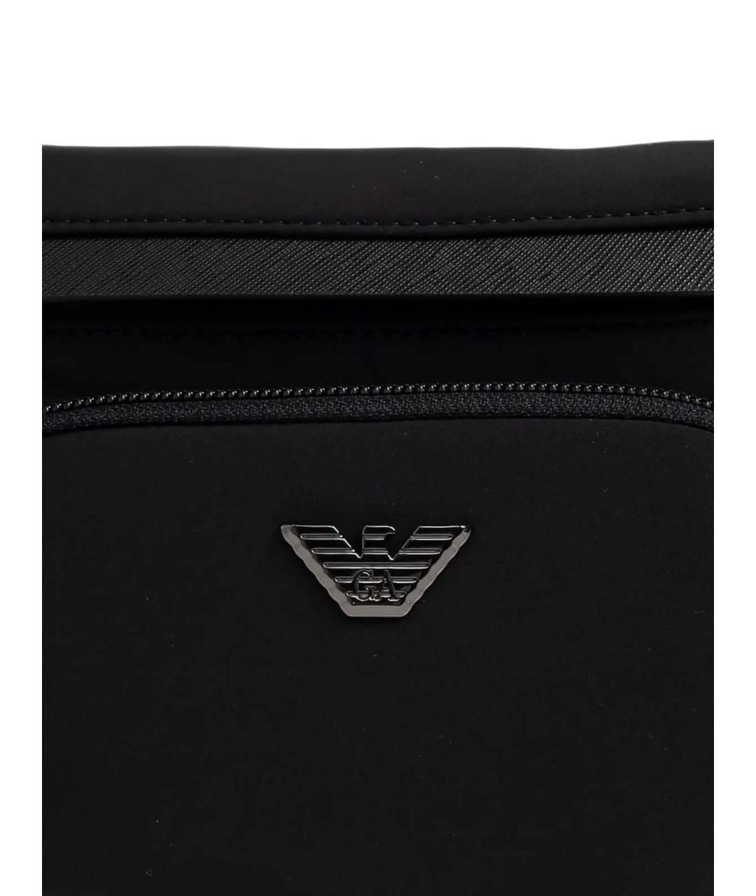 EMPORIO ARMANI Черная синтетическая поясная сумка, фото 3