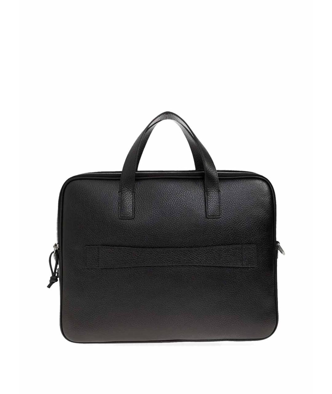 EMPORIO ARMANI Черный кожаный портфель, фото 2