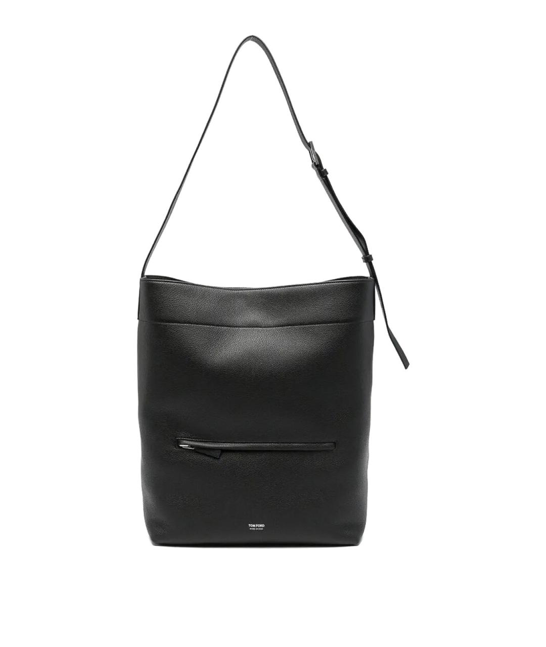 TOM FORD Черная кожаная сумка на плечо, фото 1