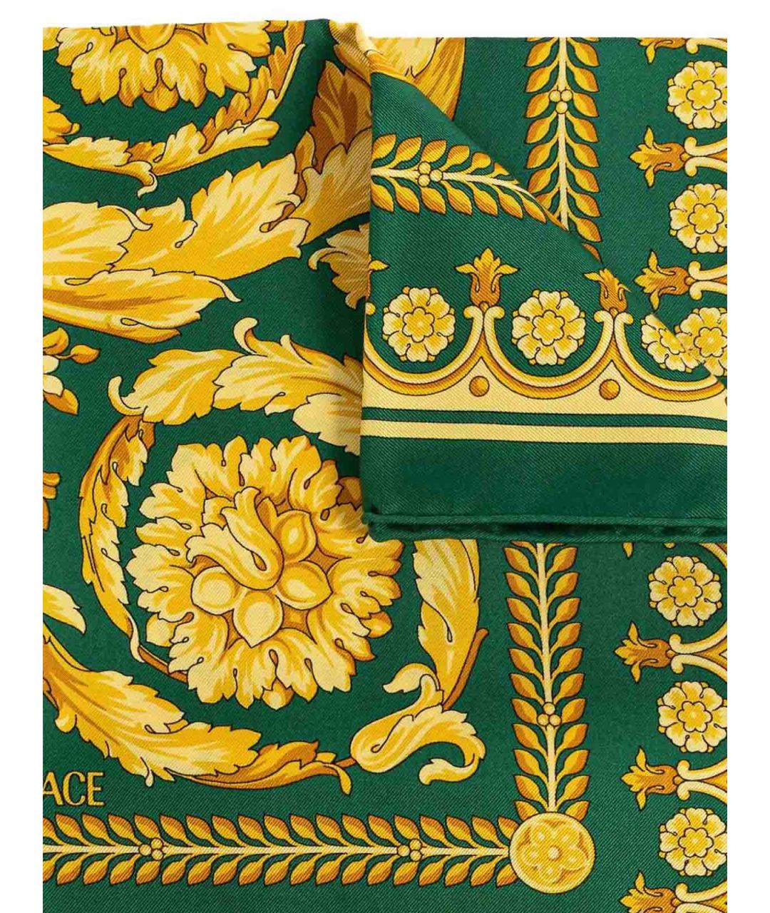 VERSACE Зеленый шелковый шарф, фото 3