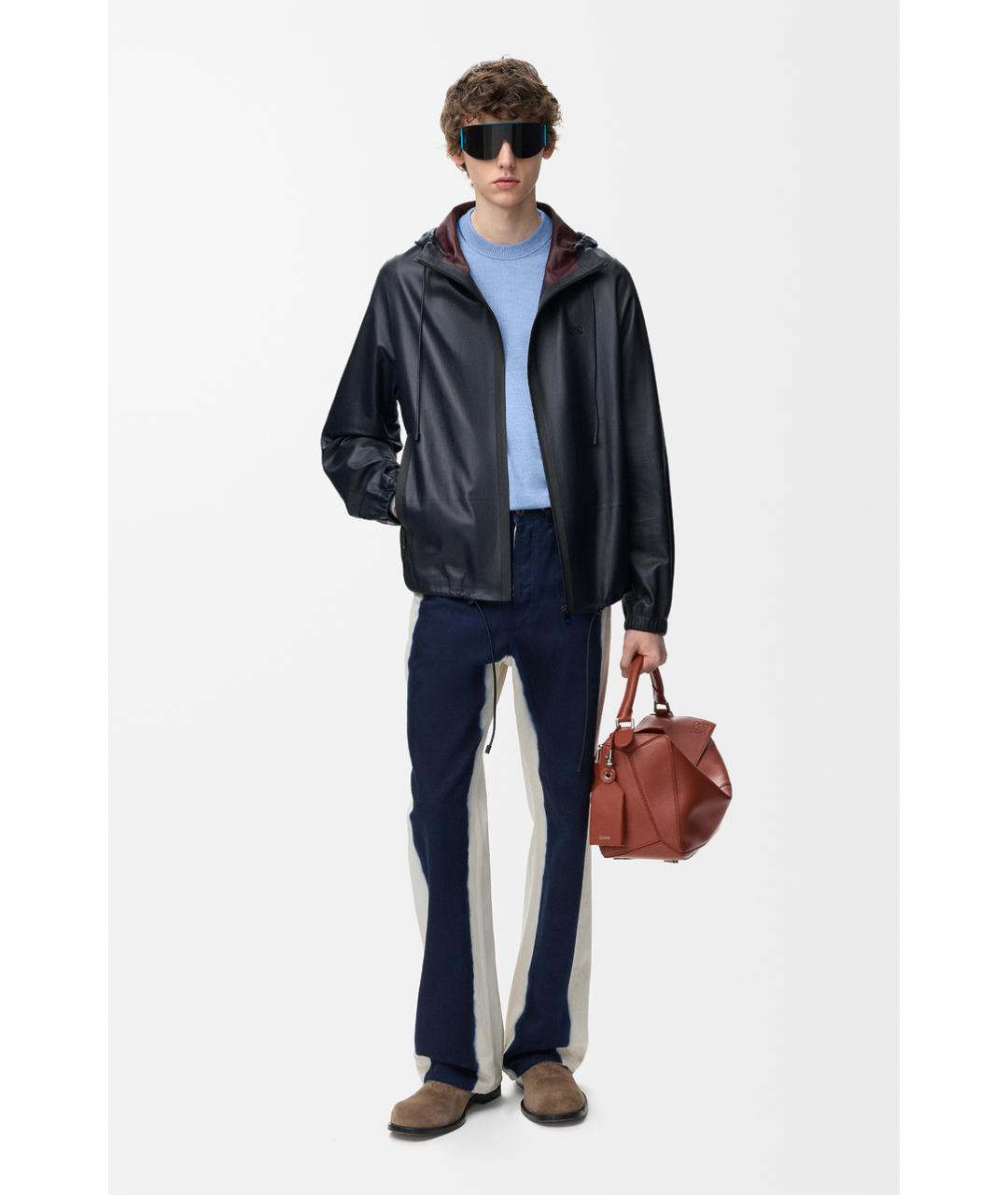 LOEWE Темно-синяя кожаная куртка, фото 2