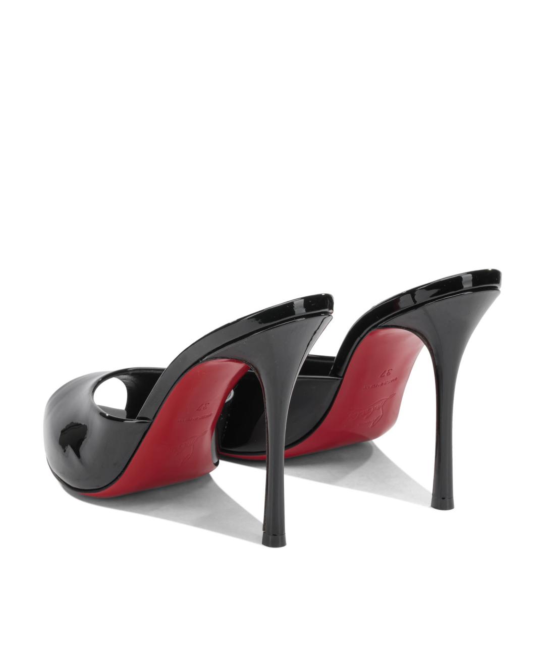 CHRISTIAN LOUBOUTIN Черные кожаные мюли, фото 4