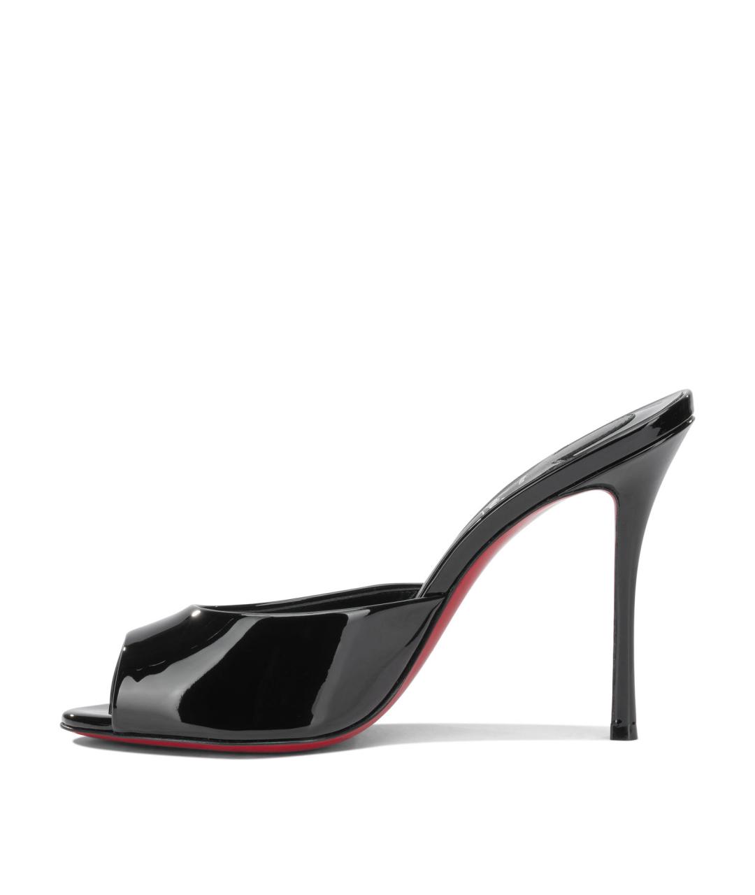 CHRISTIAN LOUBOUTIN Черные кожаные мюли, фото 3