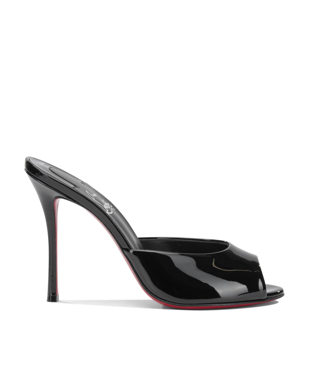 CHRISTIAN LOUBOUTIN Черные кожаные мюли, фото 1