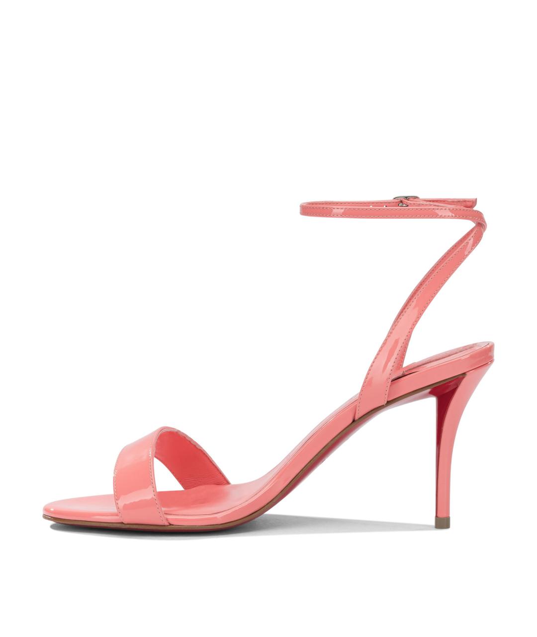 CHRISTIAN LOUBOUTIN Розовые кожаные босоножки, фото 3