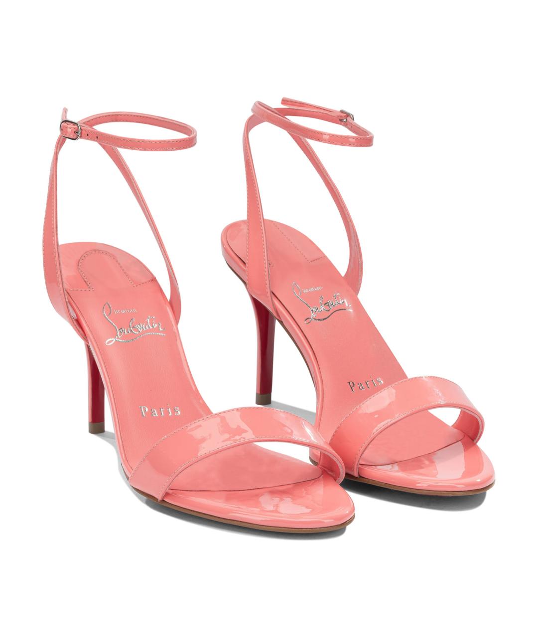 CHRISTIAN LOUBOUTIN Розовые кожаные босоножки, фото 2