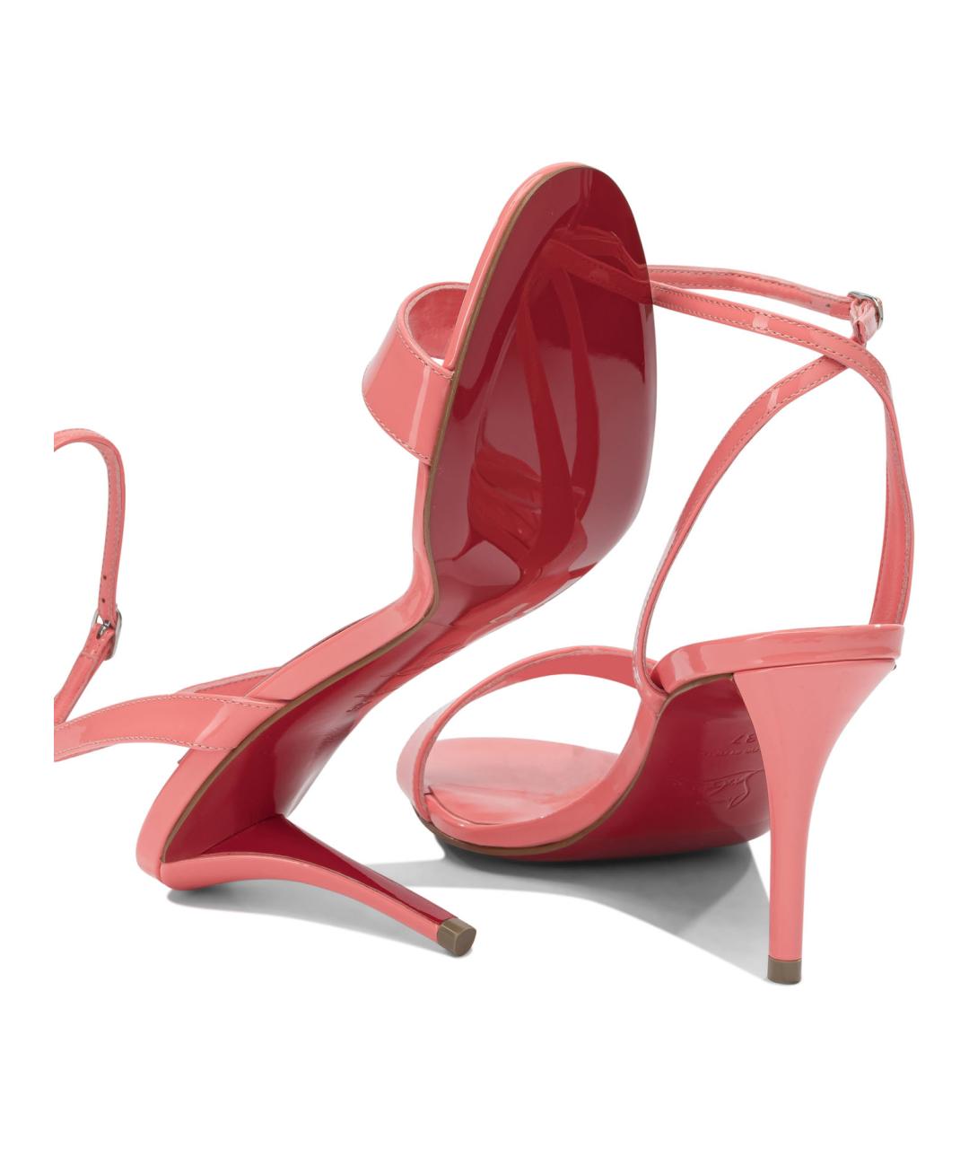 CHRISTIAN LOUBOUTIN Розовые кожаные босоножки, фото 5