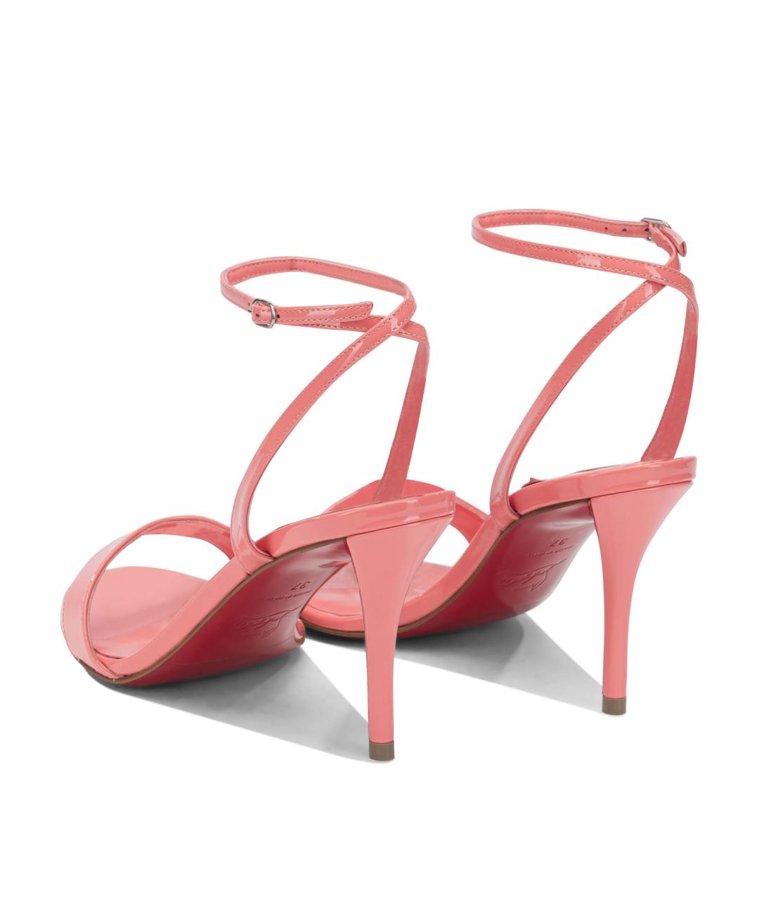 CHRISTIAN LOUBOUTIN Розовые кожаные босоножки, фото 4