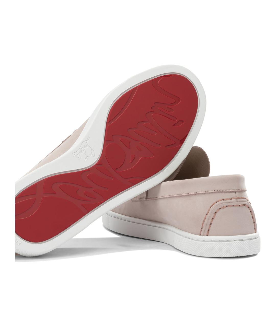 CHRISTIAN LOUBOUTIN Розовые кожаные лоферы, фото 2