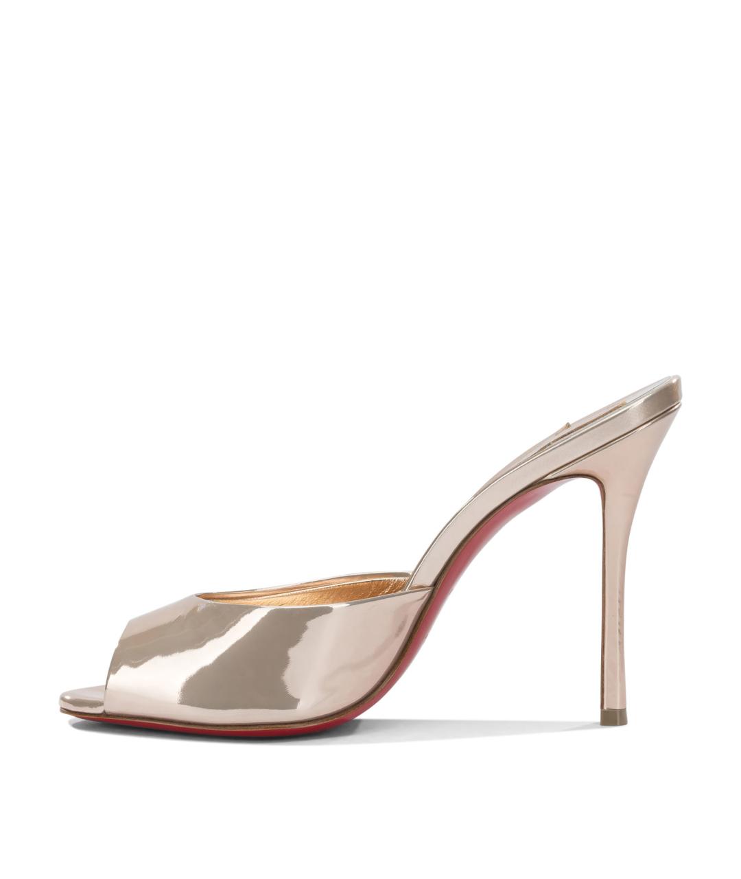CHRISTIAN LOUBOUTIN Розовые кожаные мюли, фото 3