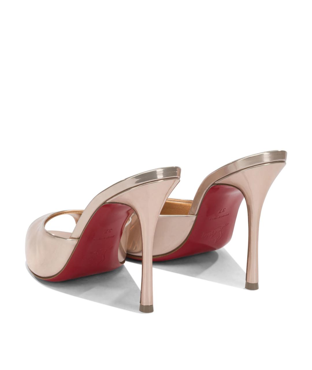 CHRISTIAN LOUBOUTIN Розовые кожаные мюли, фото 4