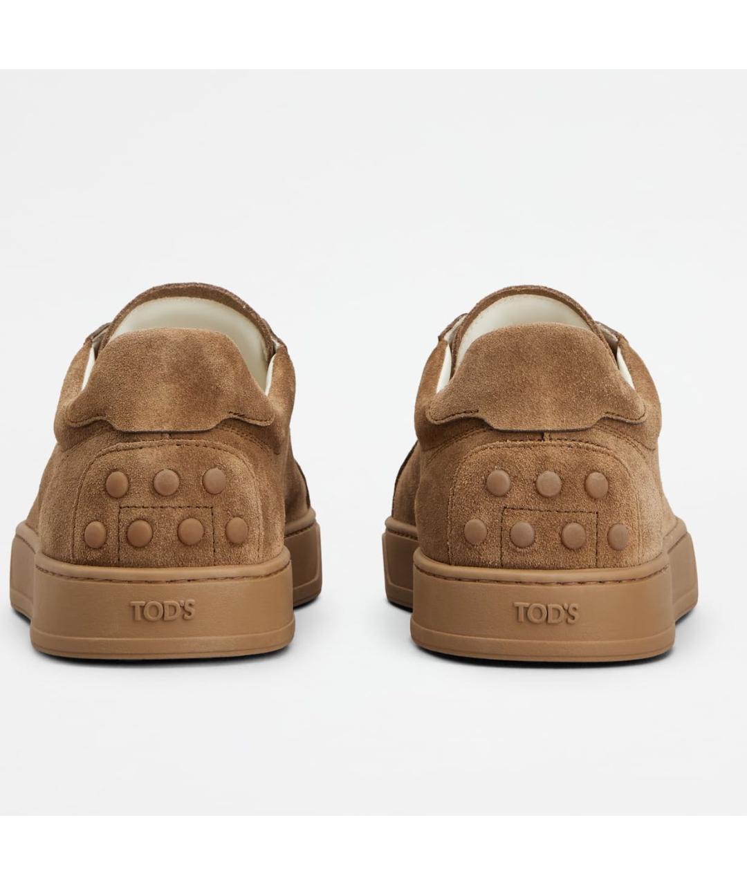 TOD'S Коричневые замшевые низкие кроссовки / кеды, фото 4
