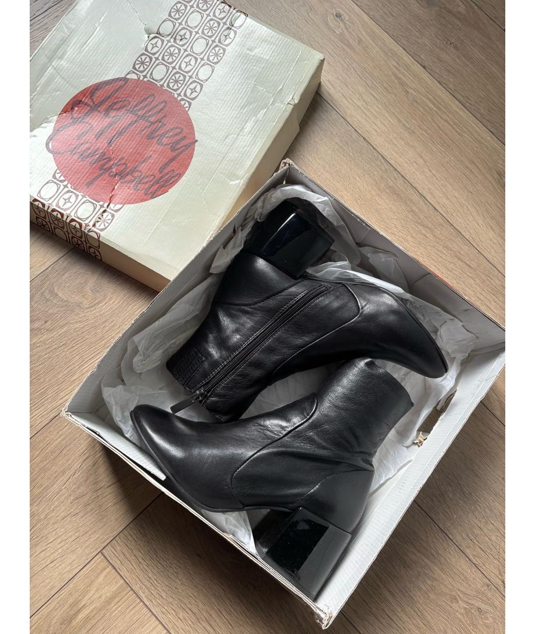 JEFFREY CAMPBELL Черные кожаные ботильоны, фото 5