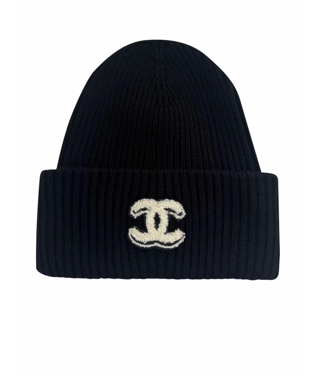 CHANEL Черная кашемировая шапка, фото 1