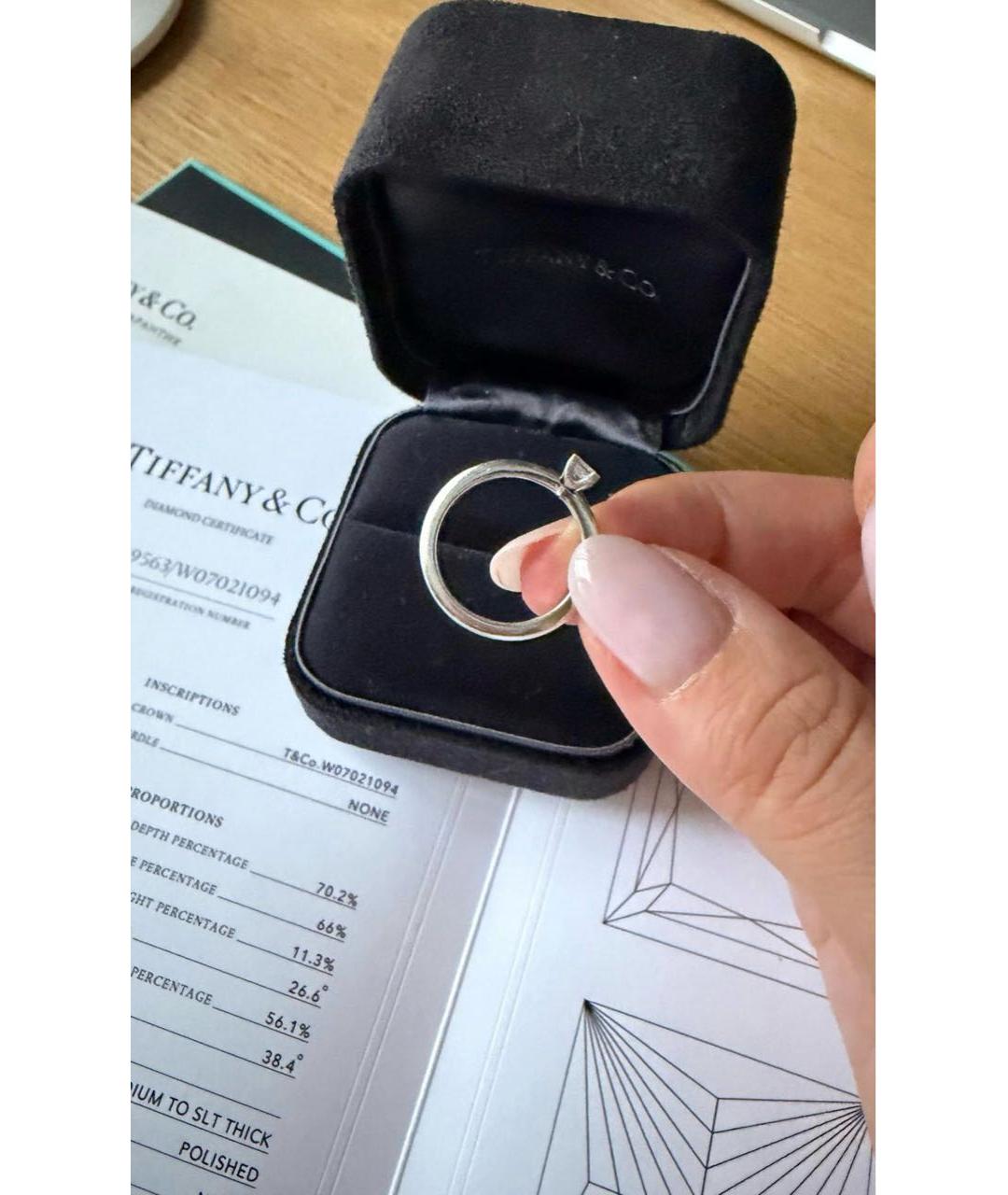 TIFFANY&CO Белое платиновое кольцо, фото 3