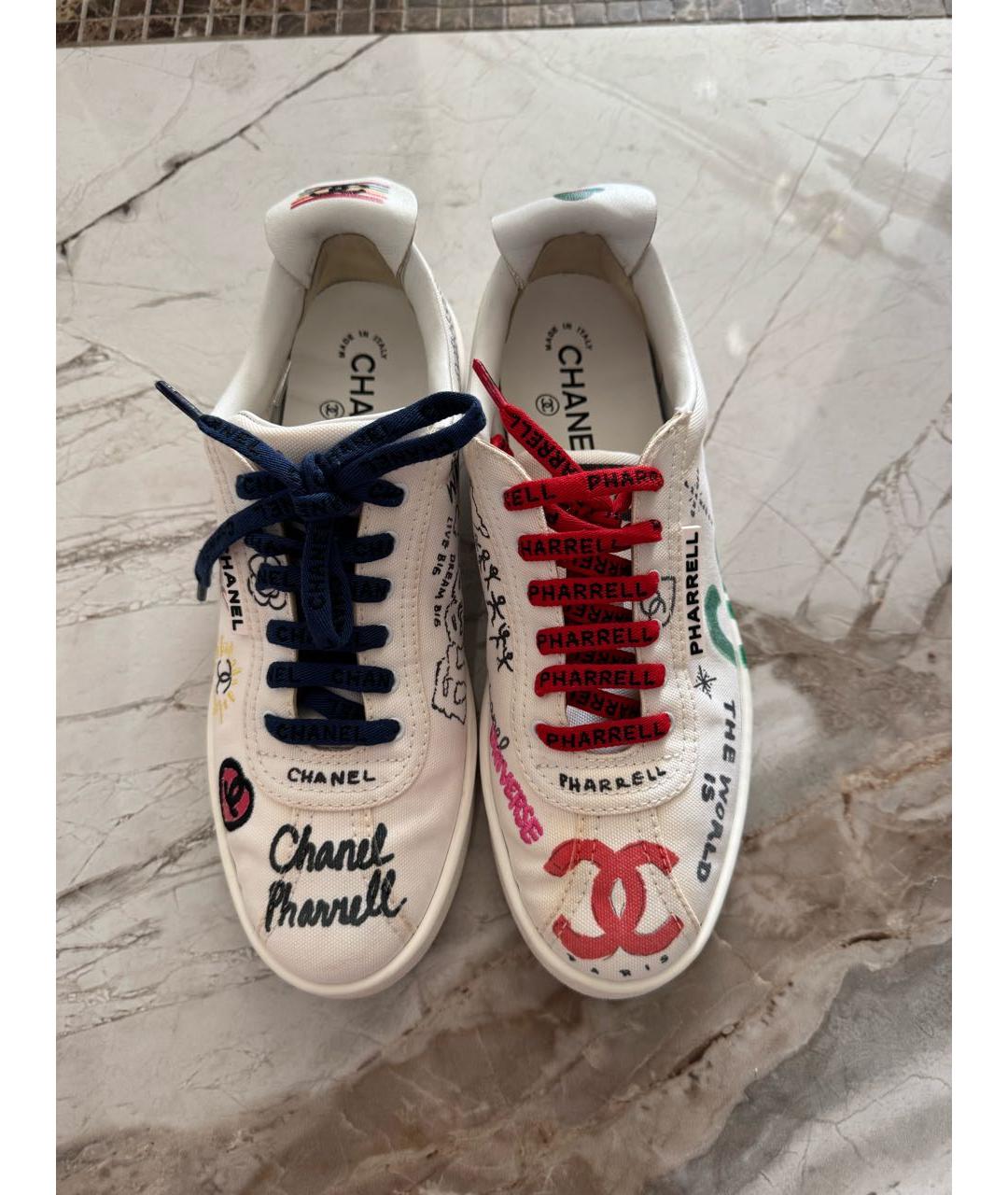 CHANEL Белые текстильные кеды, фото 2