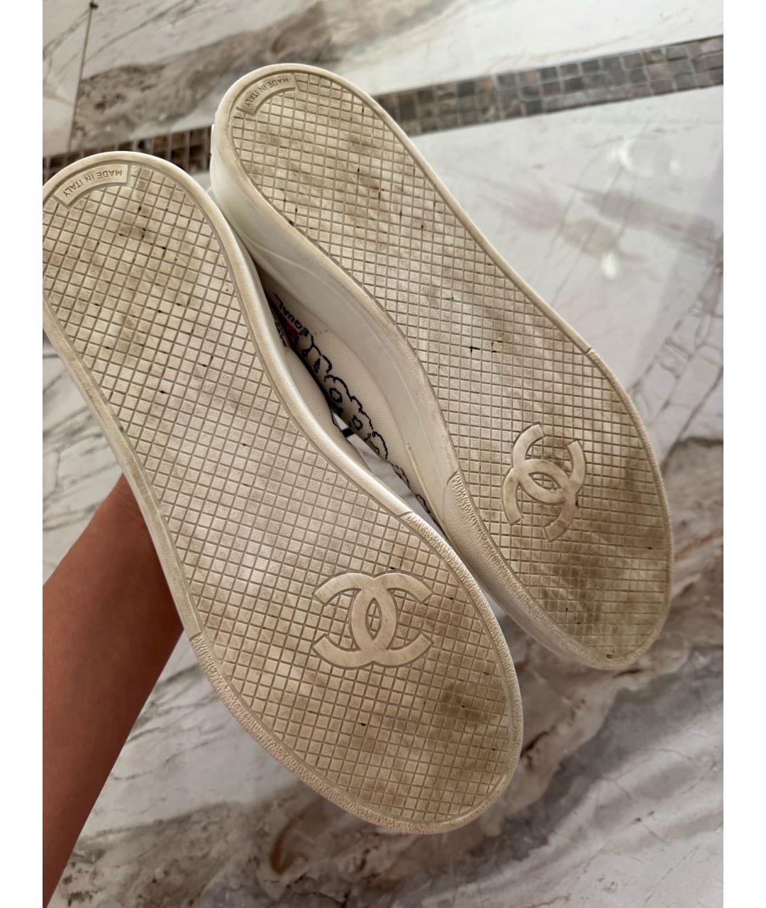 CHANEL Белые текстильные кеды, фото 7