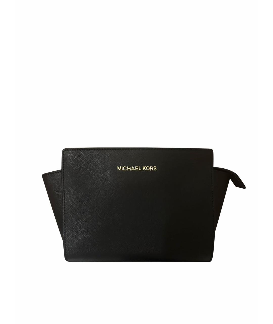 MICHAEL KORS Черная кожаная сумка через плечо, фото 1