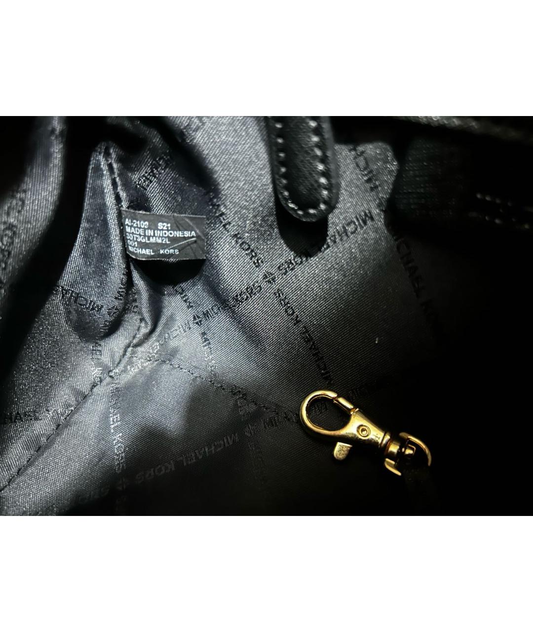 MICHAEL KORS Черная кожаная сумка через плечо, фото 5