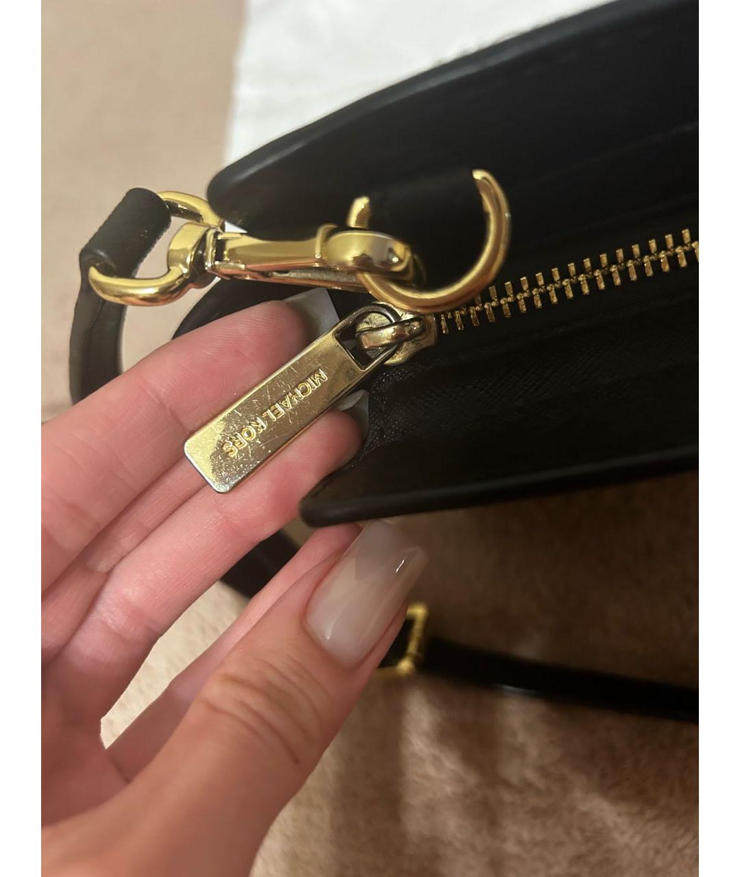 MICHAEL KORS Черная кожаная сумка через плечо, фото 6