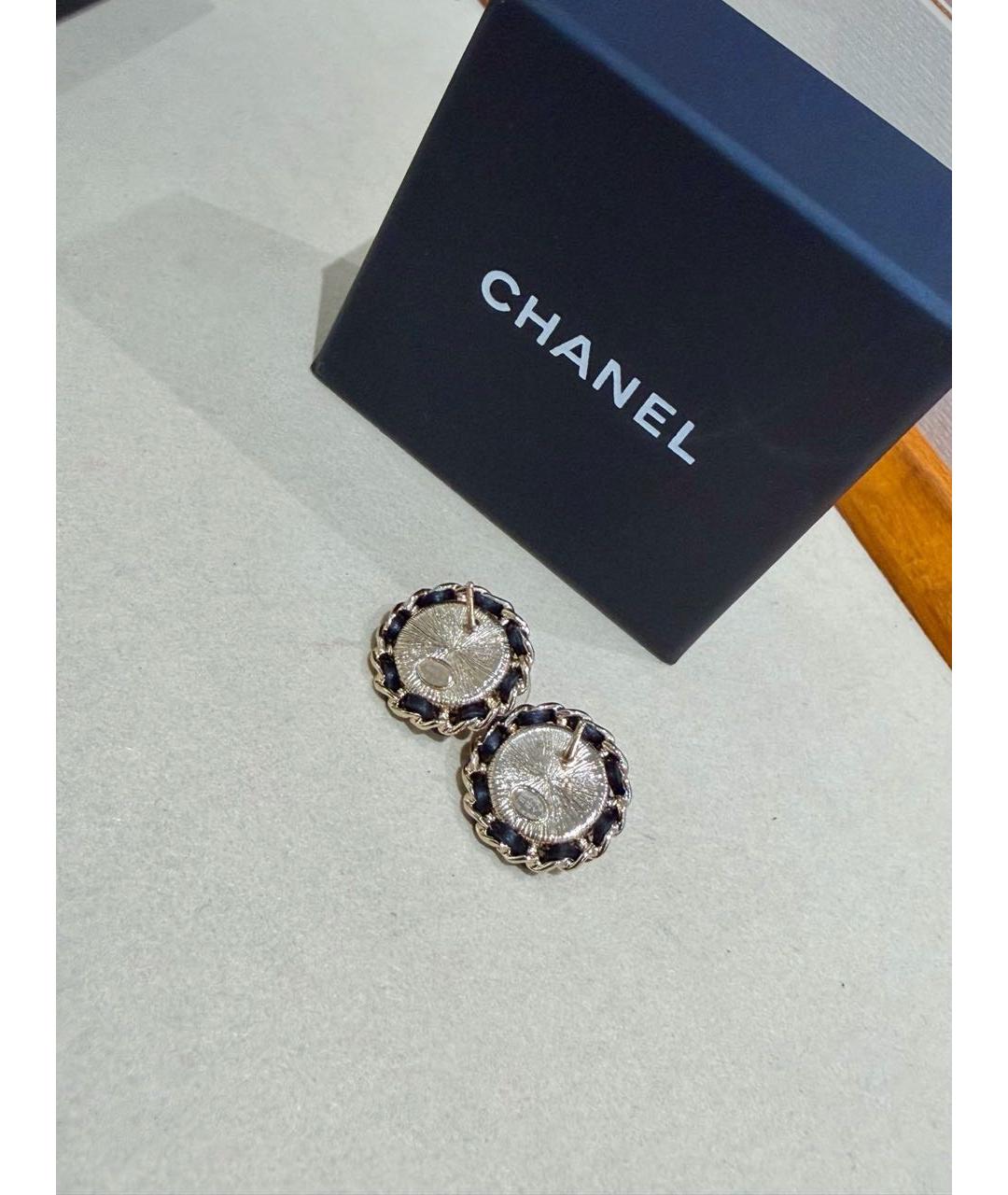 CHANEL Золотые металлические серьги, фото 6