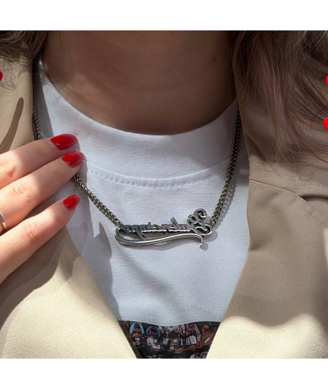 BALENCIAGA Серебряное металлическое колье, фото 8