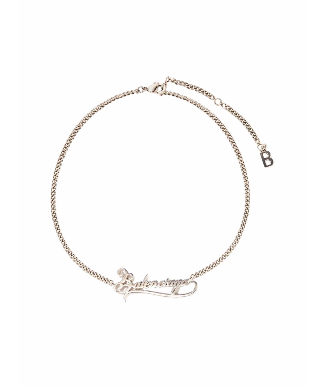 BALENCIAGA Серебряное металлическое колье, фото 1