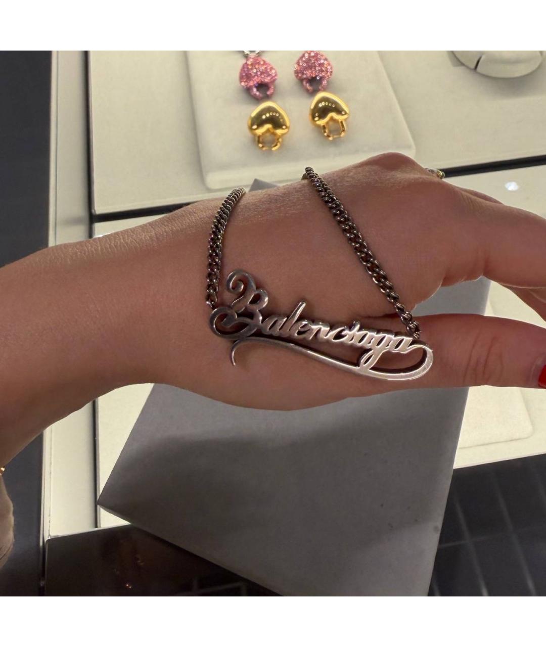 BALENCIAGA Серебряное металлическое колье, фото 2