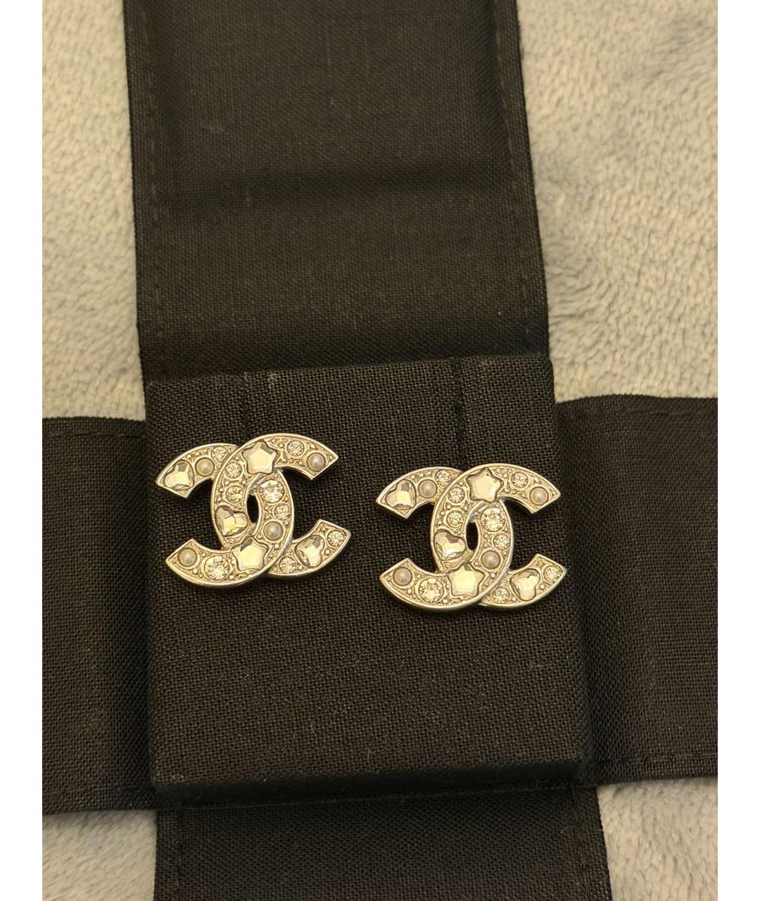 CHANEL Серебряные металлические серьги, фото 3