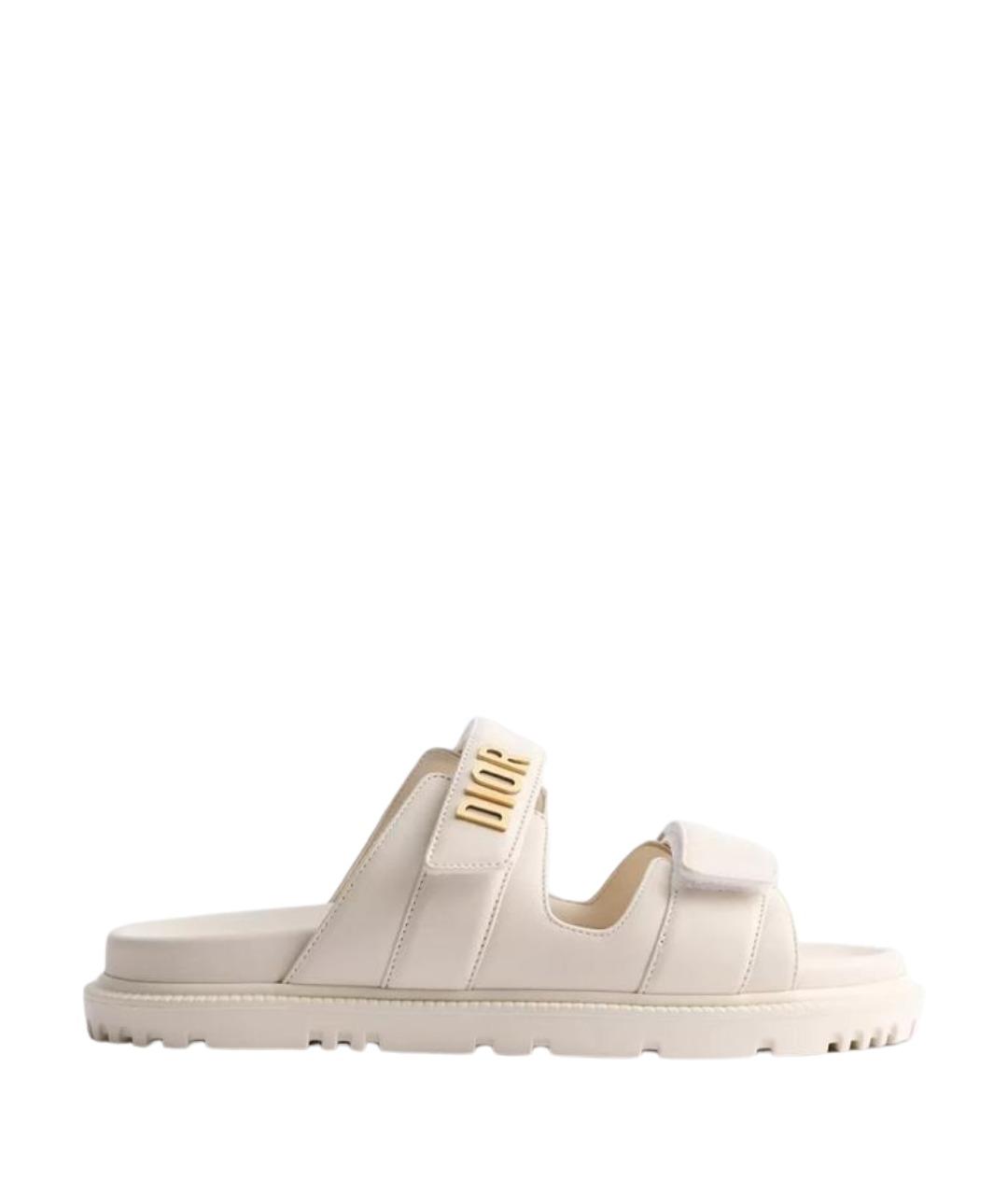 CHRISTIAN DIOR Белые кожаные сандалии, фото 1