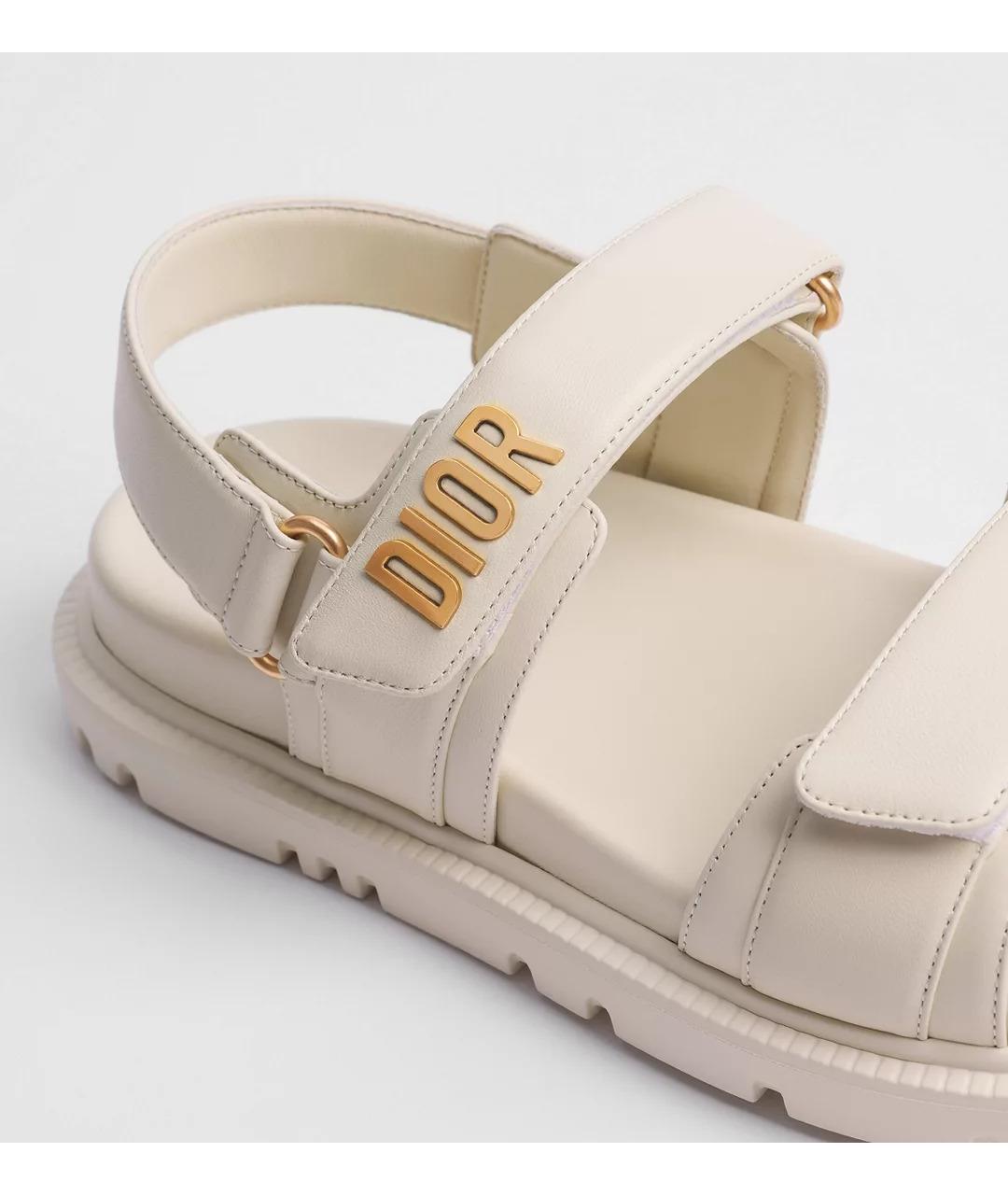 CHRISTIAN DIOR Белые кожаные сандалии, фото 3