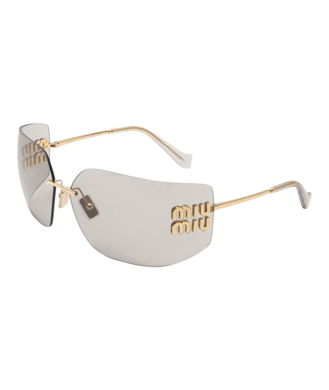 MIU MIU Голубые пластиковые солнцезащитные очки, фото 4