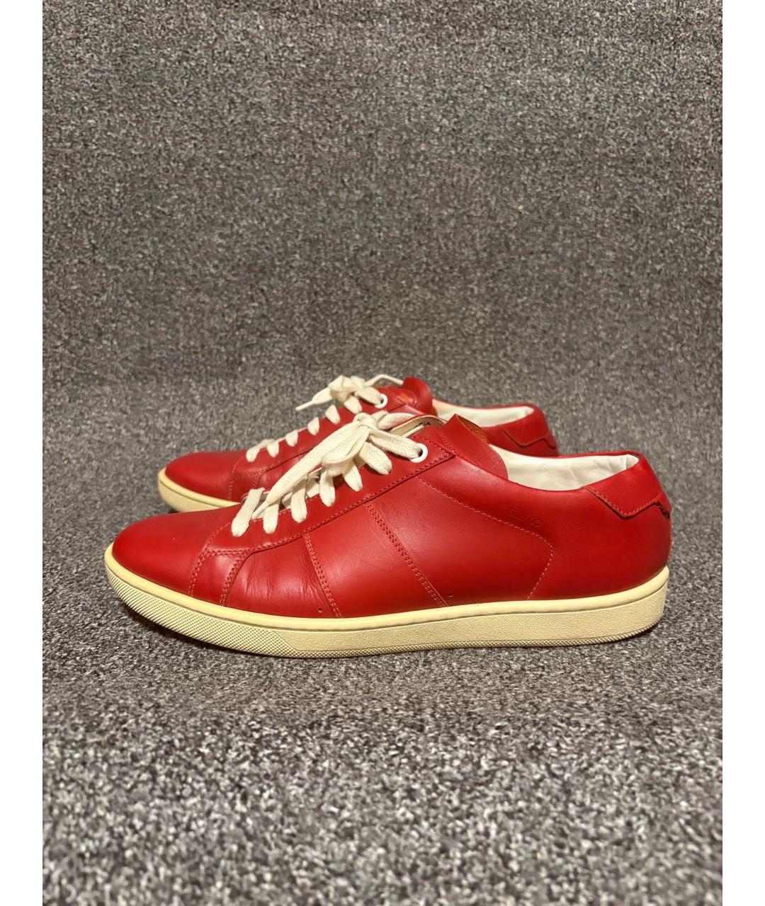 SAINT LAURENT Красные кожаные высокие кроссовки / кеды, фото 8
