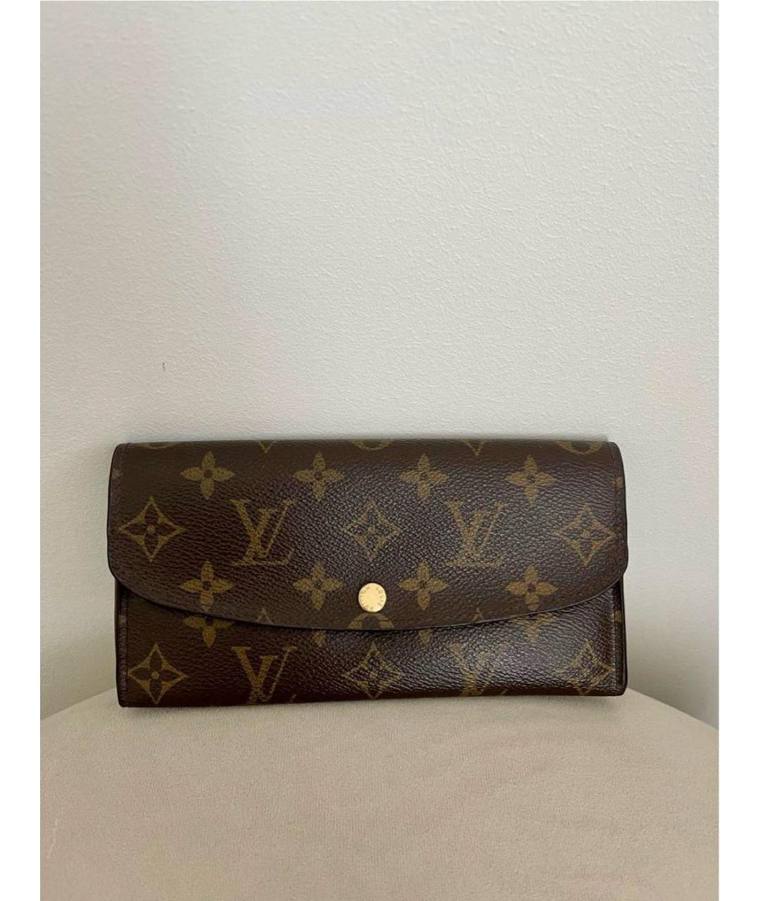 LOUIS VUITTON Зеленый кожаный кошелек, фото 6