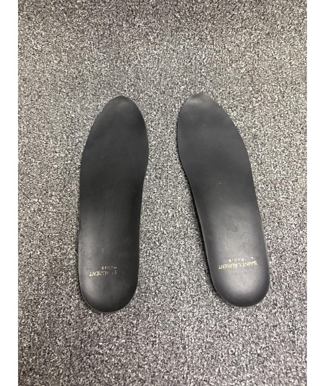 SAINT LAURENT Черные кожаные высокие кроссовки / кеды, фото 3