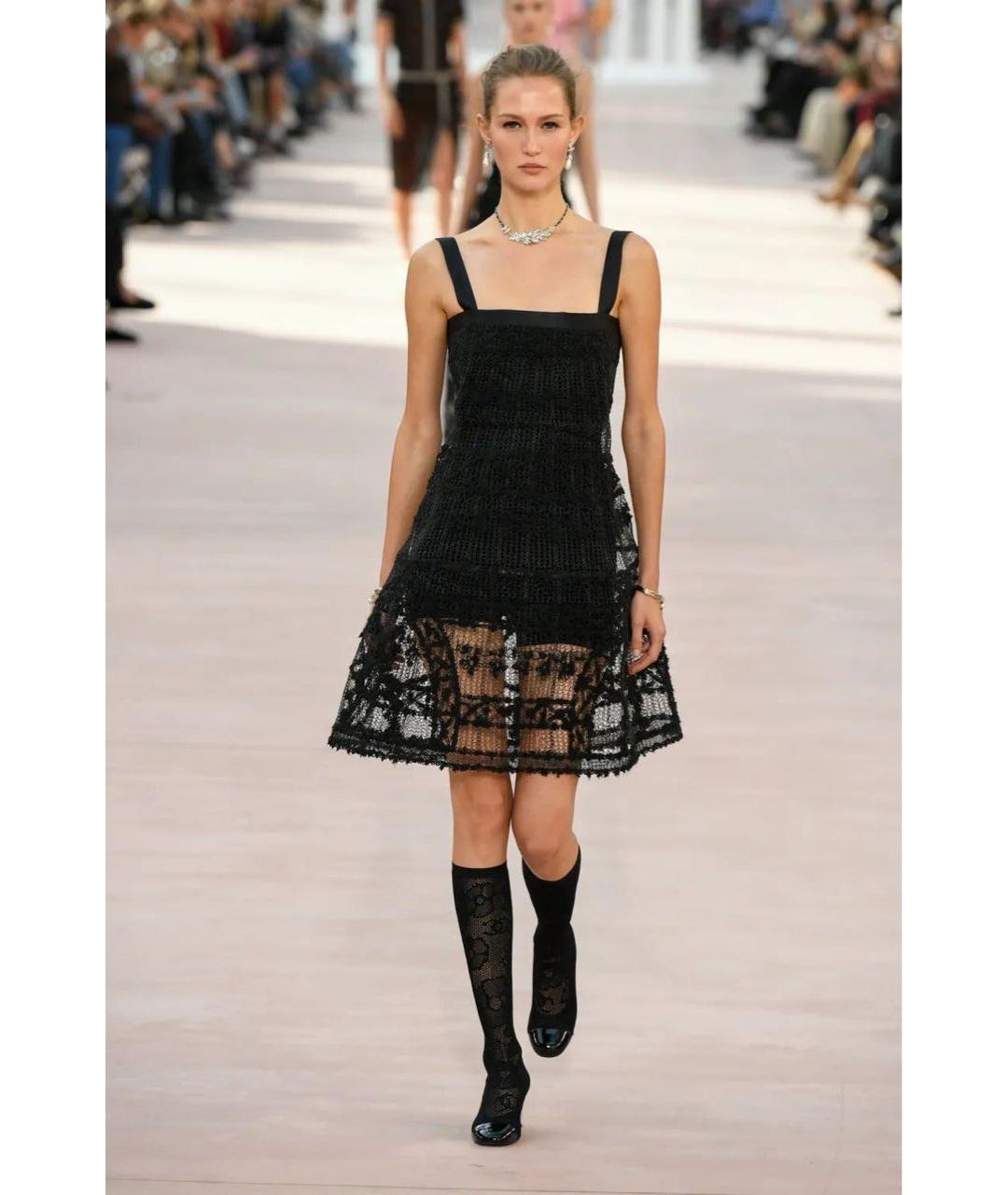 CHANEL Черное шелковое вечернее платье, фото 2