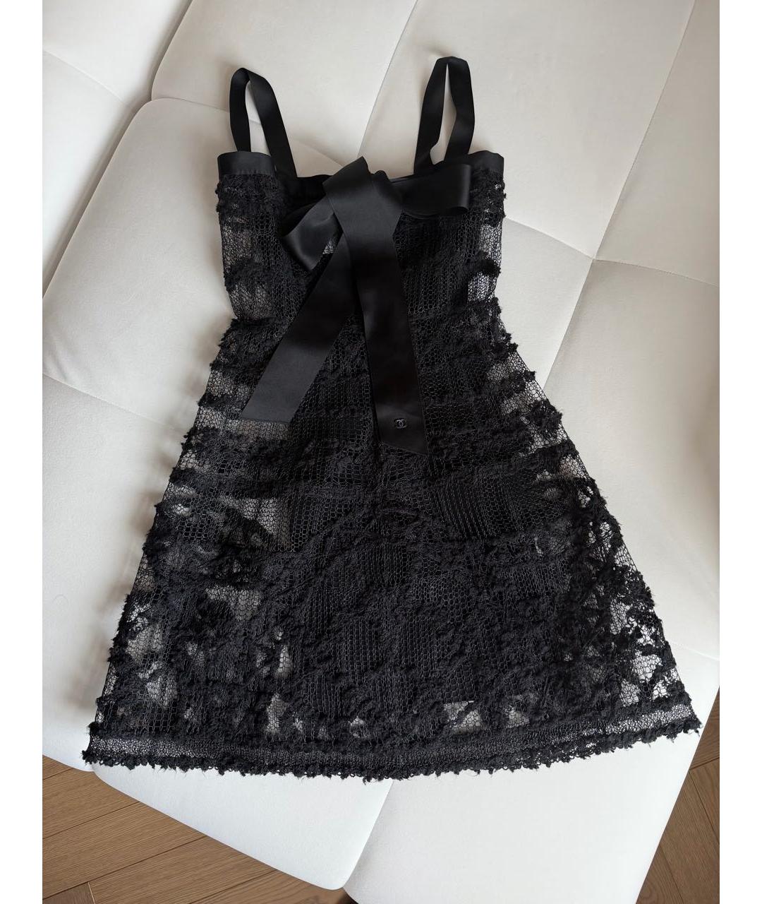 CHANEL Черное шелковое вечернее платье, фото 4