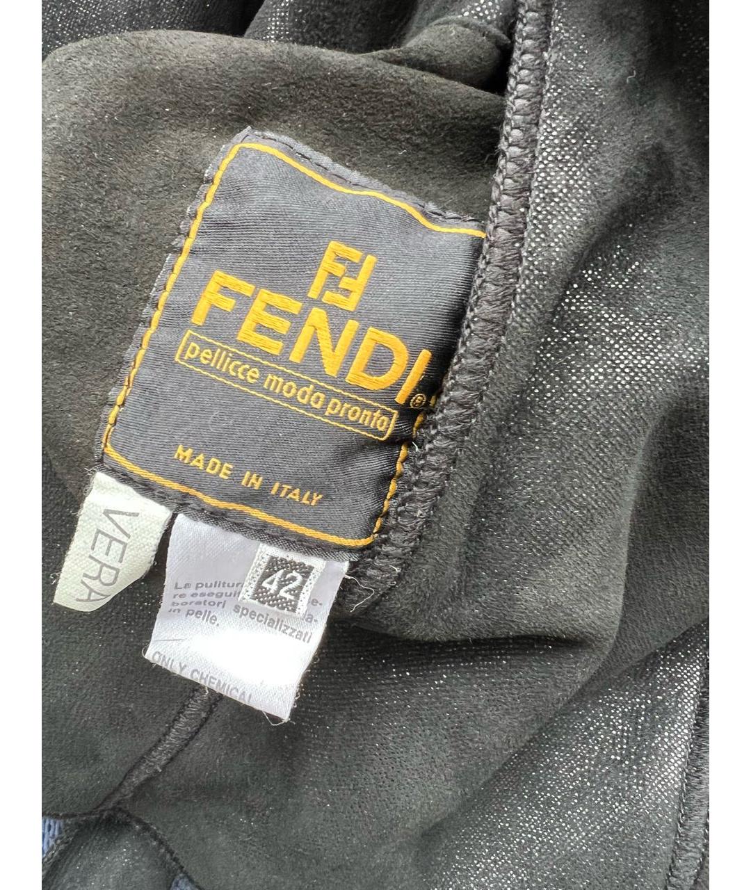 FENDI Антрацитовая дубленка, фото 3