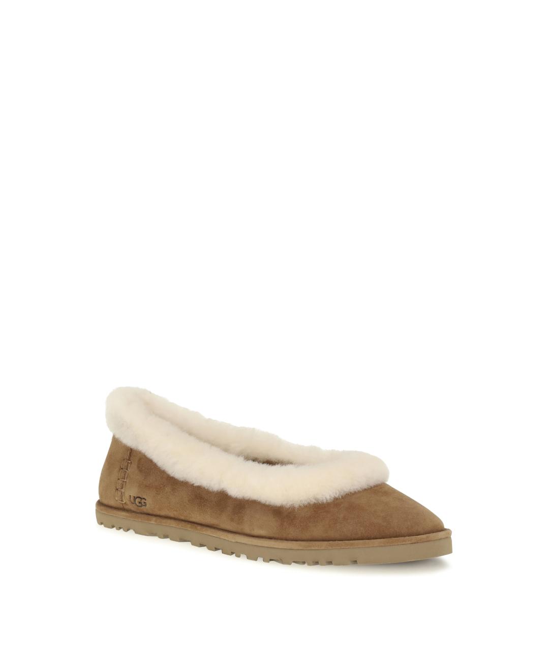UGG Коричневые балетки, фото 2