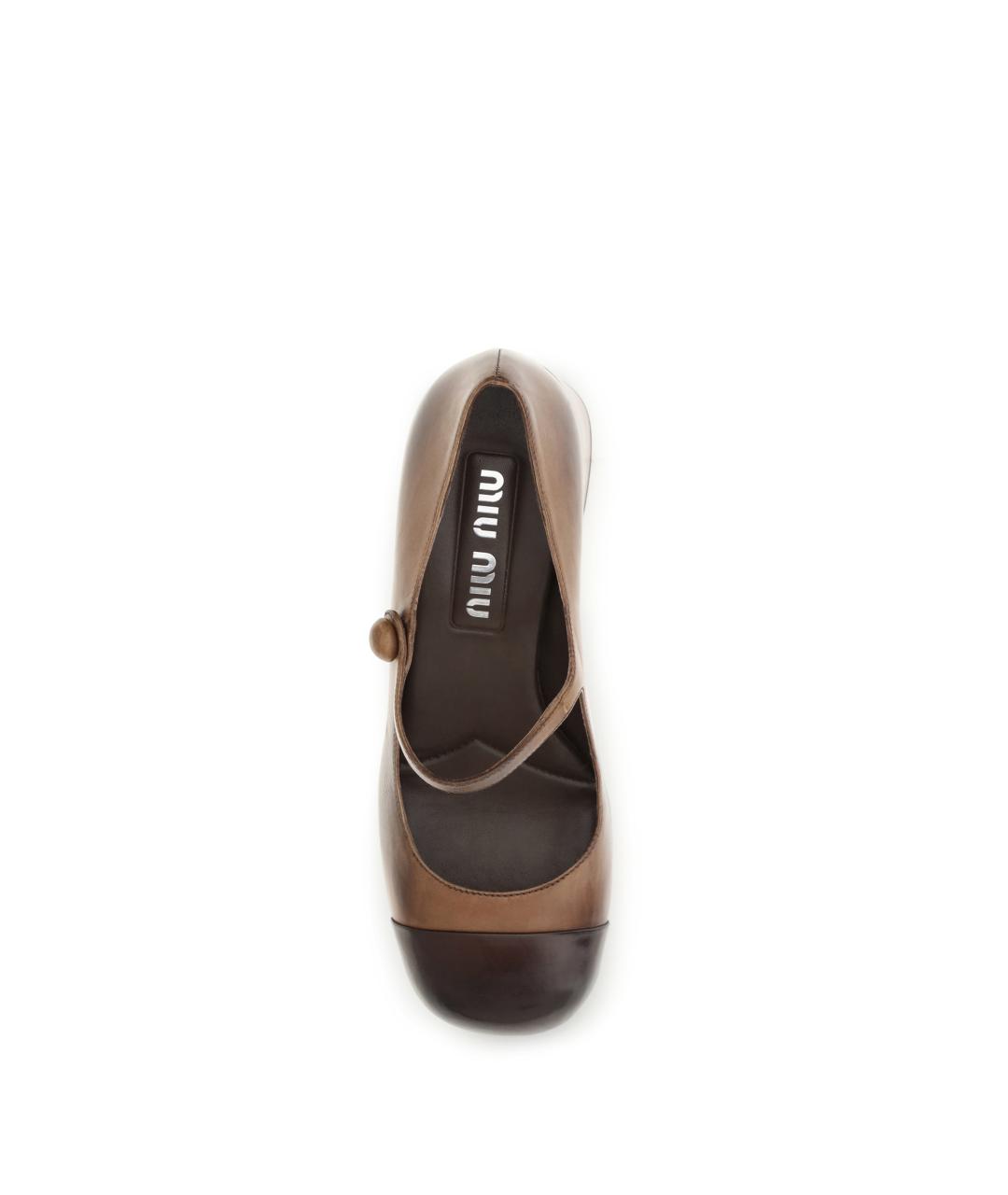 MIU MIU Коричневые кожаные туфли, фото 4