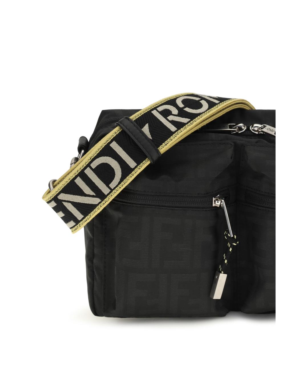 FENDI Черная тканевая сумка на плечо, фото 4