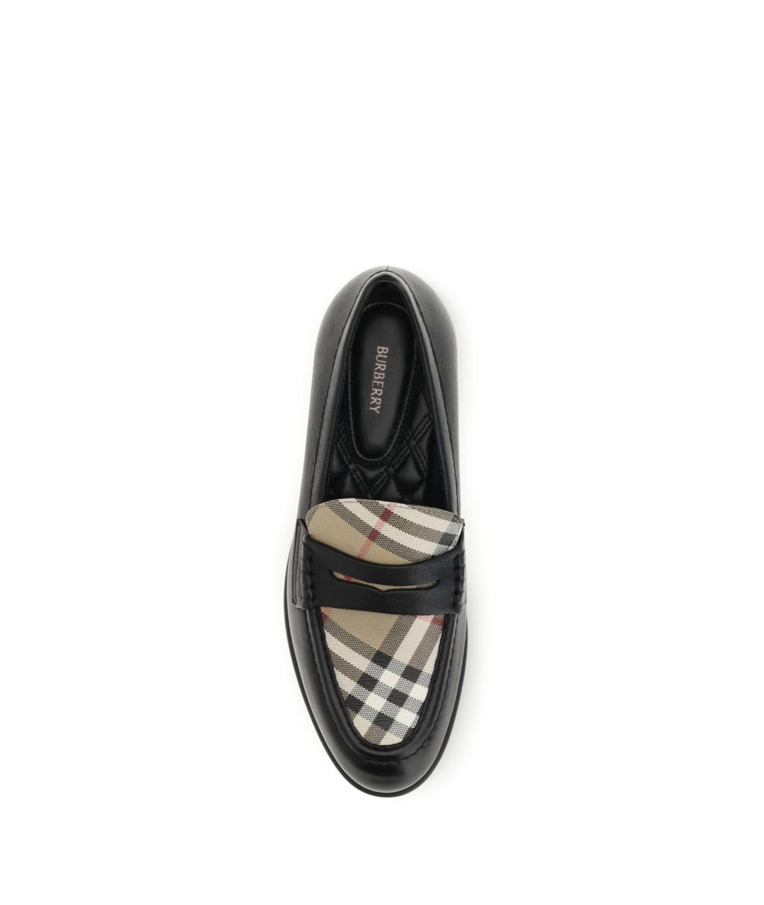 BURBERRY Черные кожаные лоферы, фото 4