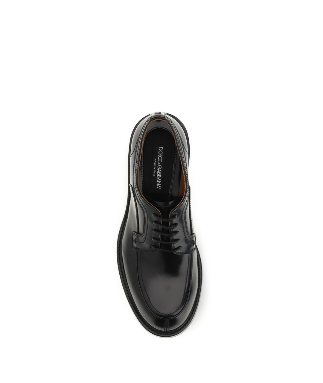 DOLCE&GABBANA Черные кожаные туфли, фото 4