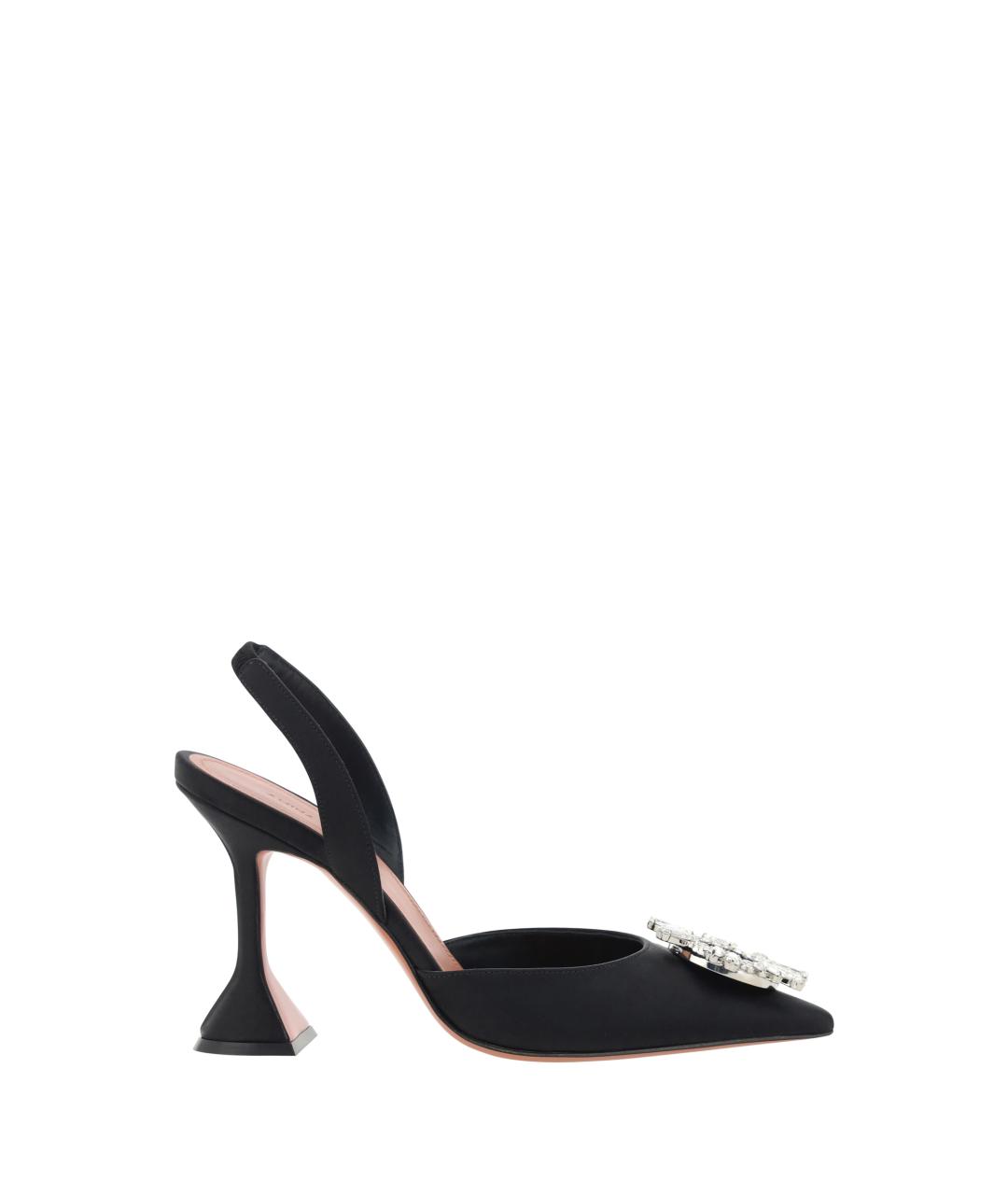 Amina Muaddi Черные текстильные туфли, фото 1