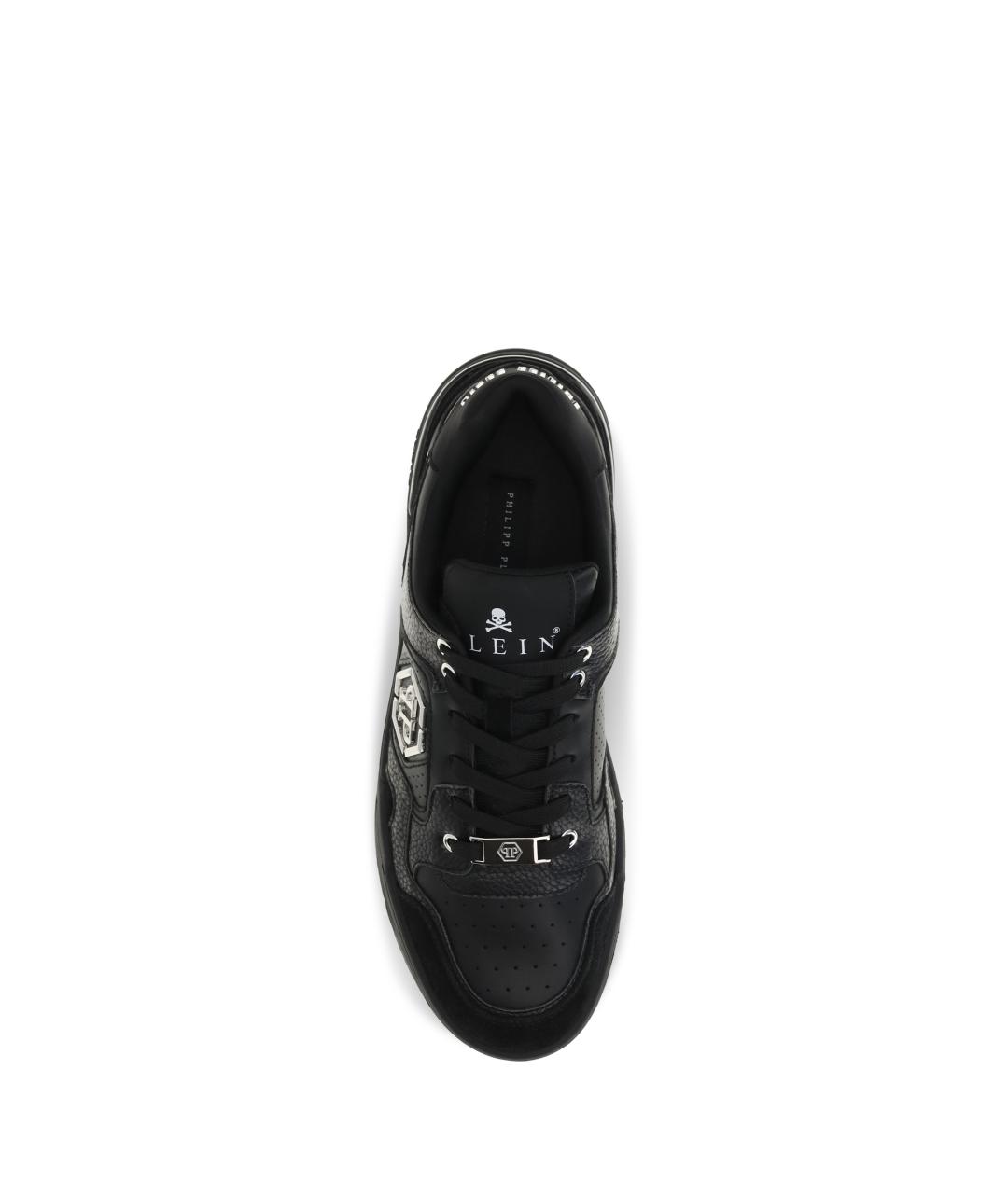 PHILIPP PLEIN Черные синтетические низкие кроссовки / кеды, фото 4